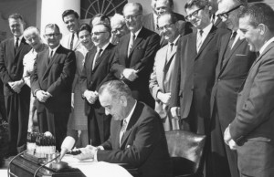 President Johnson signing the the Land and Water Conservation Fund Act in 1964. Photo: National Park Service