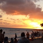 September Sunset Waikiki Beach Honolulu