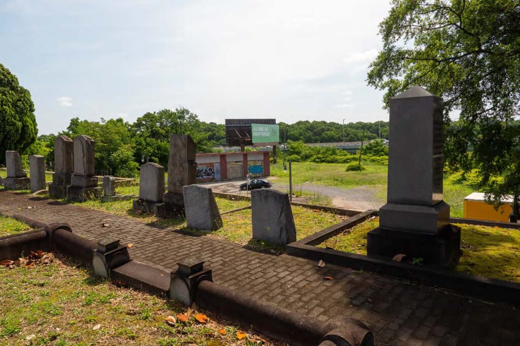 Shockoe Hill Burying Ground Historic District, looking from the Hebrew Cemetery toward the African Burying Ground (Image Credit: Dan Mouer) 